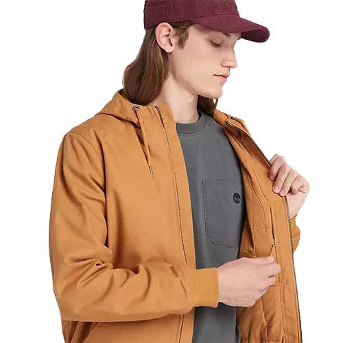 Men's Insulated Canvas Hooded Bomber Jacket - USTRADA