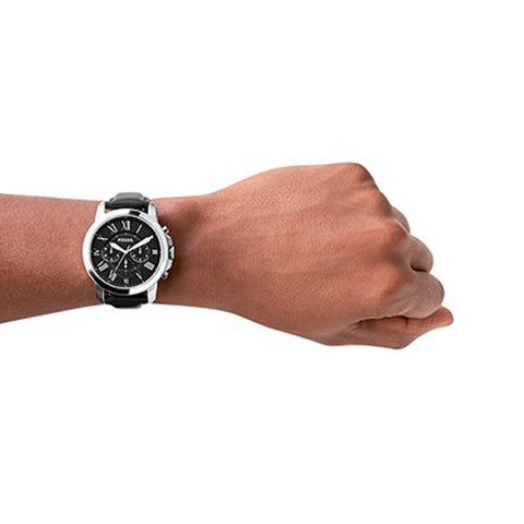Grant Chronograph Black Leather Watch