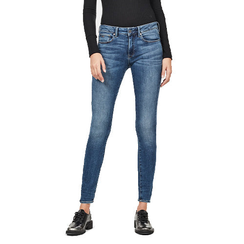 3301 Mid Skinny Jeans-Faded Indigo Destroyed
