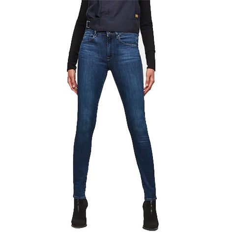 3301 High Waist Skinny Jeans-Medium Blue Aged